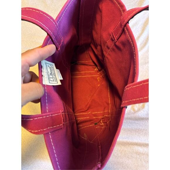 L.L. Bean Boat Tote Two Tone Purple Canvas Tote Travel Bag Made in Usa Rare - Picture 4 of 6